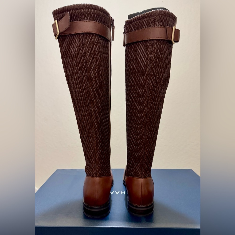 Cole Haan Chestnut Brown Leather Knee-high boots (Size 7.5B/Medium width) (New) - Picture 3 of 7